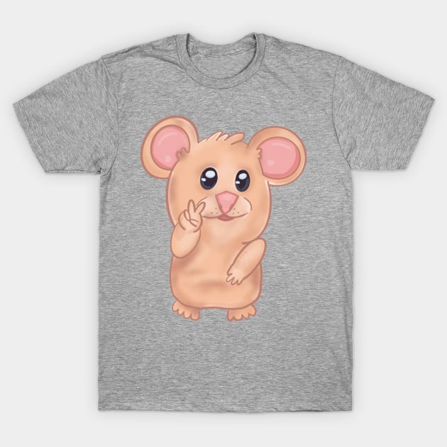 Peace Sign Hamster T-Shirt by RoserinArt